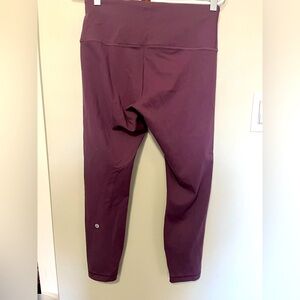 Lululemon Wunder-train ‘25in ribbed leggings . Color: Grape Size:8